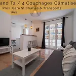 Appartement Climatise Avec Parking 4 Couchages A 5Min A Pieds De La Gare St Charles