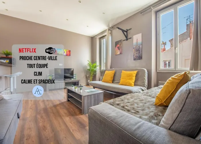 L\'Atelier T2 Spacieux Clim-Wifi-Netflix