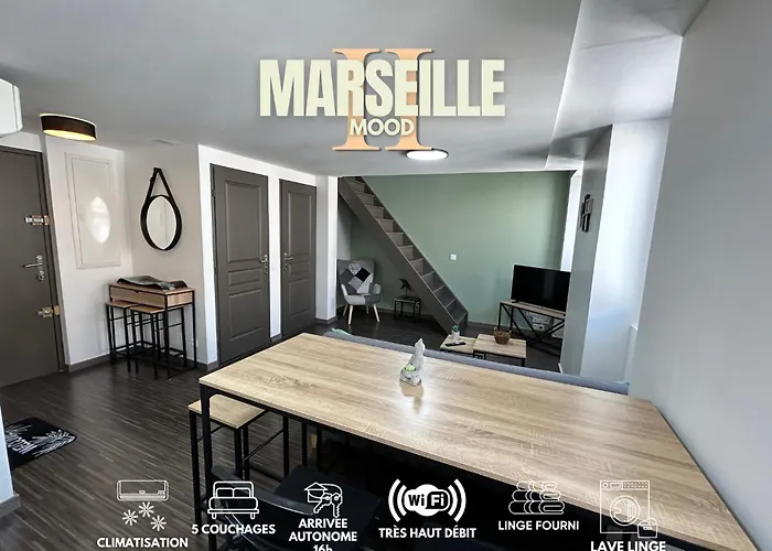 Marseille Mood II - Centre Ville - Calme - Duplex - 5 Couchages - Cuisine Complete