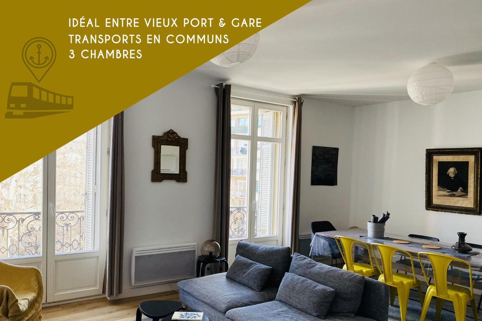 Magnifique T4 90 M2 Tres Bien Situe 2 Min Vieux Port Et Gare St Charles Apartment *
