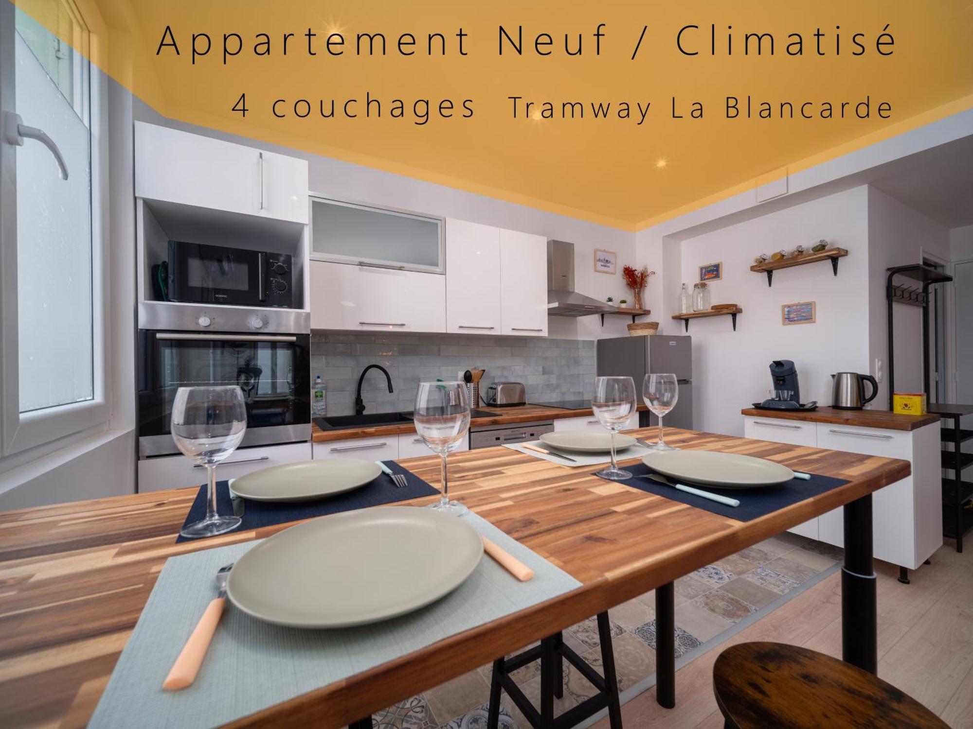 Neuf Climatise Equipe 4 Personnes Gare De La Blancarde Apartamento Marselha